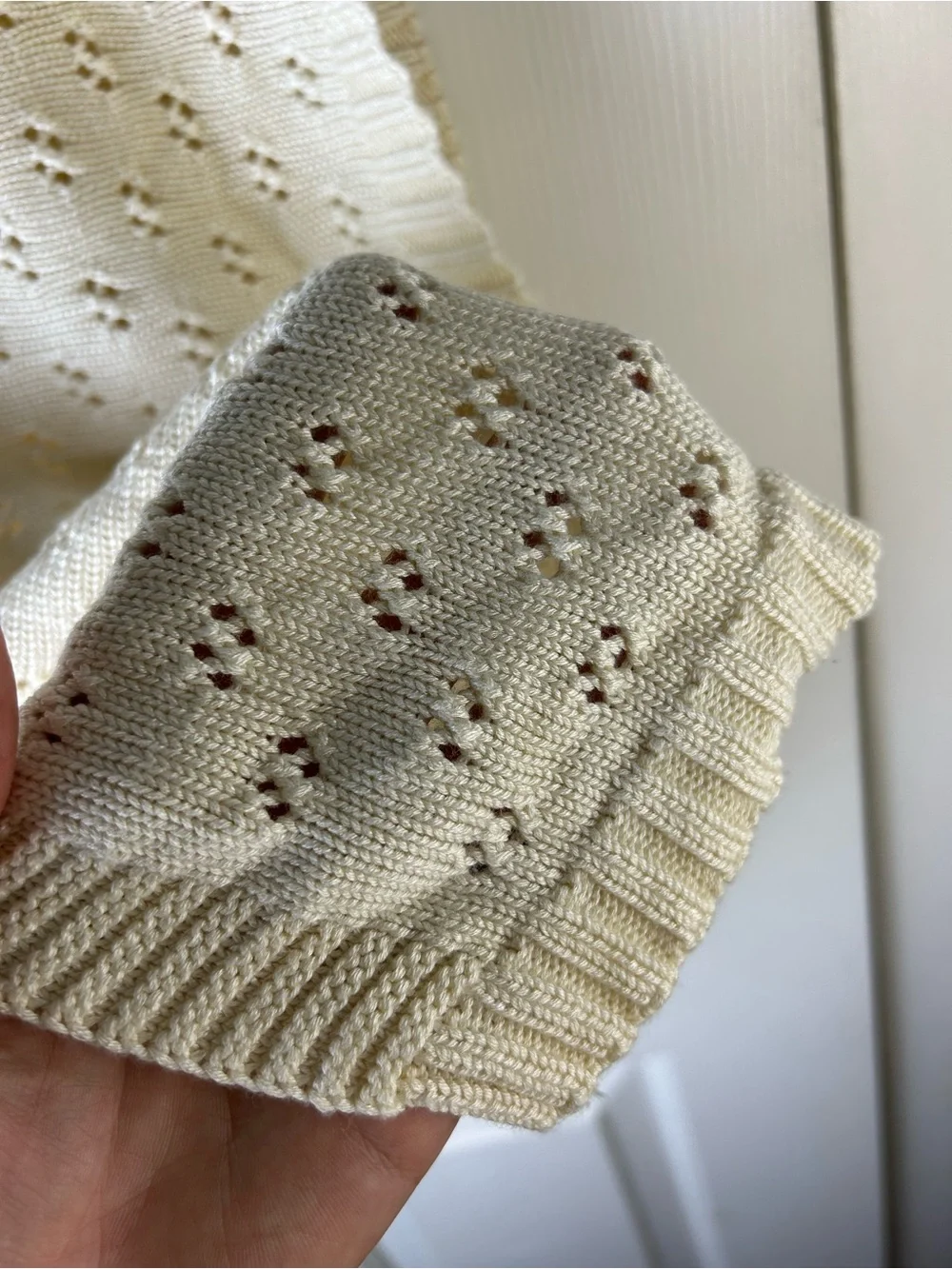 Bonbini New York Light Yellow Baby Blanket Open Knit Rayon Bamboo Cotton Blend